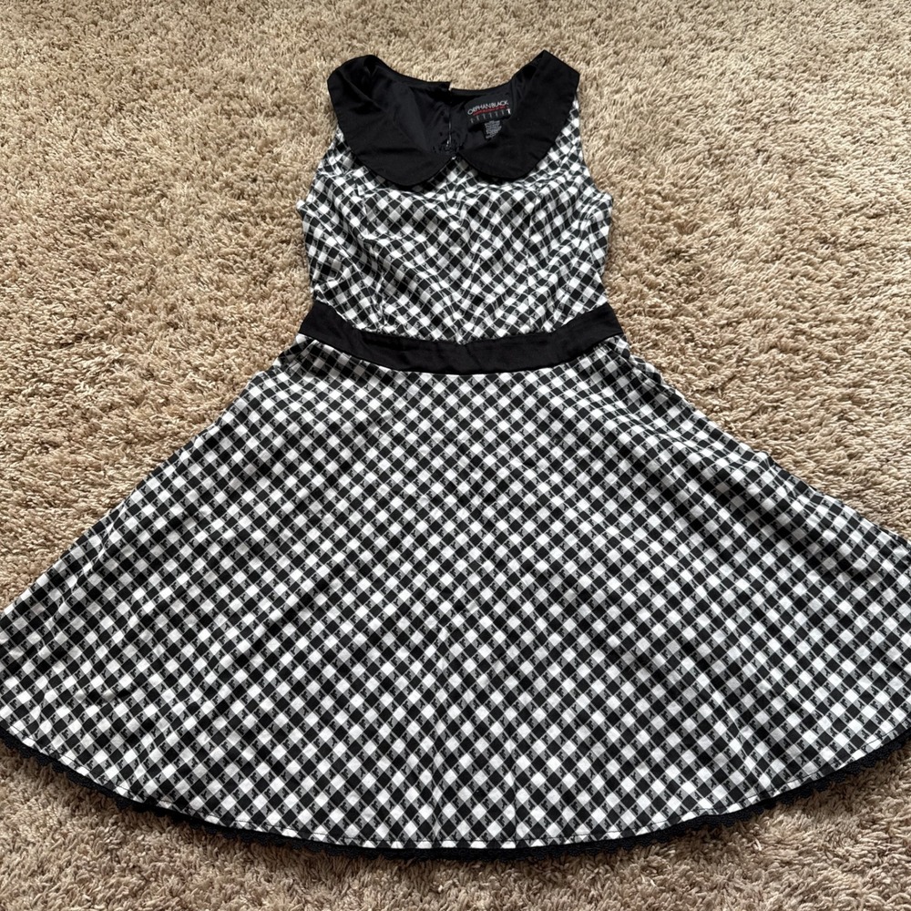 Y2K Orphan Black Hot Topic Gingham Pistol Print Peter Pan Collar Dress Small